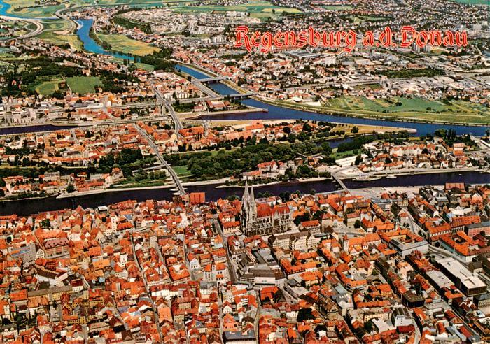 REGENSBURG Bayern Fliegeraufnahme mit Donau