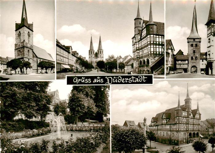 Duderstadt Niedersachsen Kirche Ortspartie Stadttor Brunnen Schloss