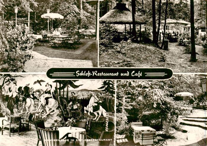 Goehrde Schloss Restaurant und Cafe Terrasse Park Wandgemaelde