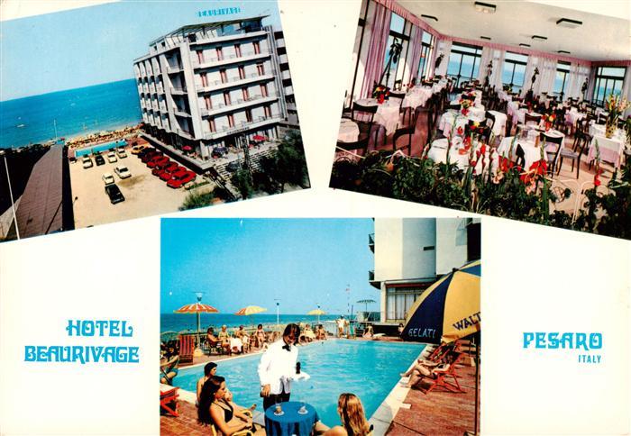 Pesaro Marche IT Hotel Beaurivage Speisesaal Schwimmbad