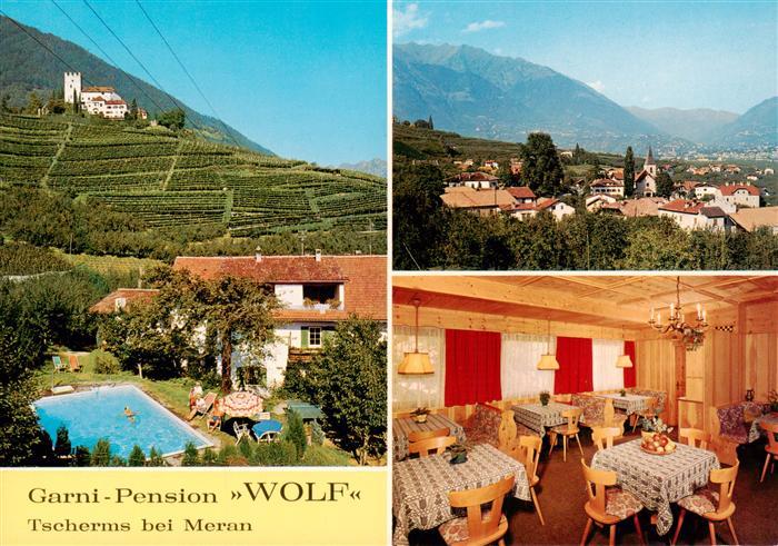 Tscherms Suedtirol IT Garni Pension Wolf Gaststube Panorama