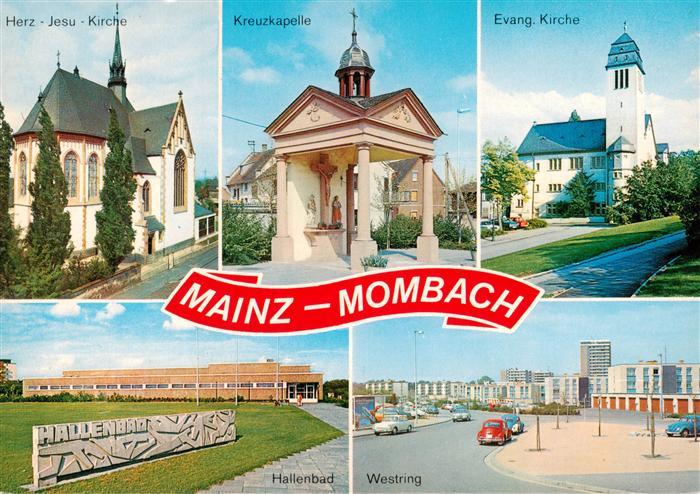 Mombach Mainz Rhein Herz Jesu Kirche Kreuzkapelle Ev Kirche Hallenbad Westring