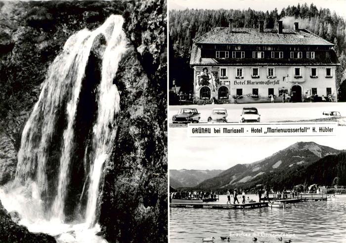 Gruenau Mariazell Hotel Marienwasserfall Erlaufsee mit Gemeindealpe
