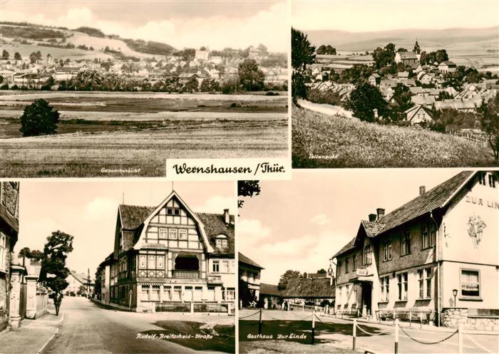 Wernshausen Panorama Teilansicht Rudolf Breitscheid Strasse Gasthaus Zur Linde