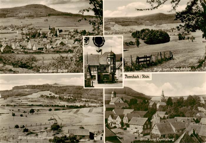 Dermbach Thueringen Rhoen Blick zum Baier Altes Schloss Glaeserberg Eppersberg