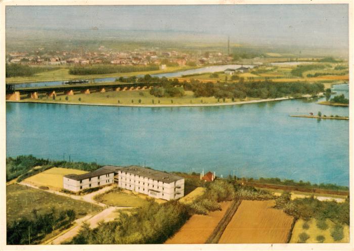 Mainz  Rhein Jugendherberge Fliegeraufnahme