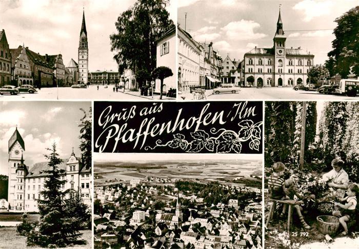 Pfaffenhofen Ilm Kirchen Rathaus Markt Panorama Laube