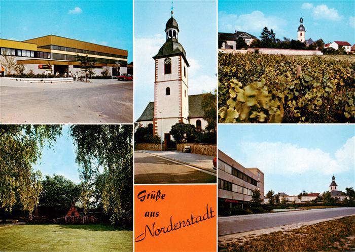 Nordenstadt Schule Kirche Panorama Park Strassenpartie