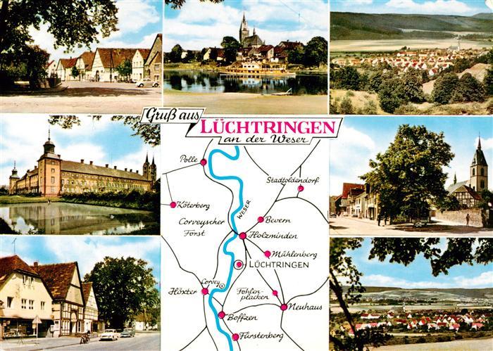Luechtringen Hoexter Teilansichten Panorama Schloss Kirche