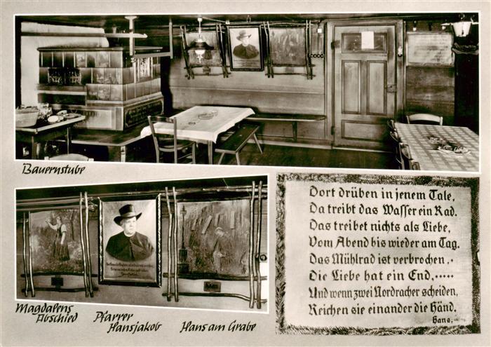 Nordrach Bauernstube Magdalens Abschied Pfarrer Hansjakob Hans am Grabe
