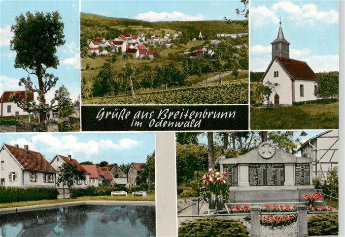 Breitenbrunn Odenwald Panorama Kirche Schwimmbad Gedenkstaette