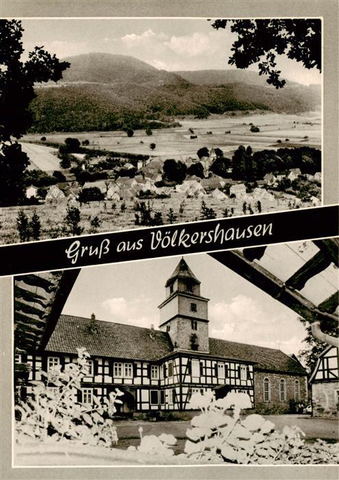 Voelkershausen Eschwege Panorama Fachwerkhaus