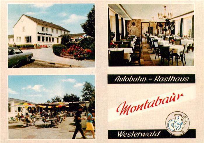 Montabaur Westerwald Autobahn Rasthaus Westerwald Gastraum Terrasse