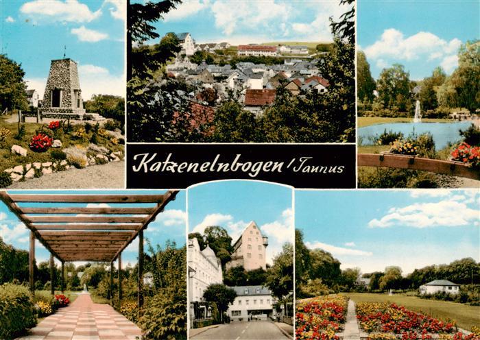 Katzenelnbogen Denkmal Panorama Teich Teilansichten Park