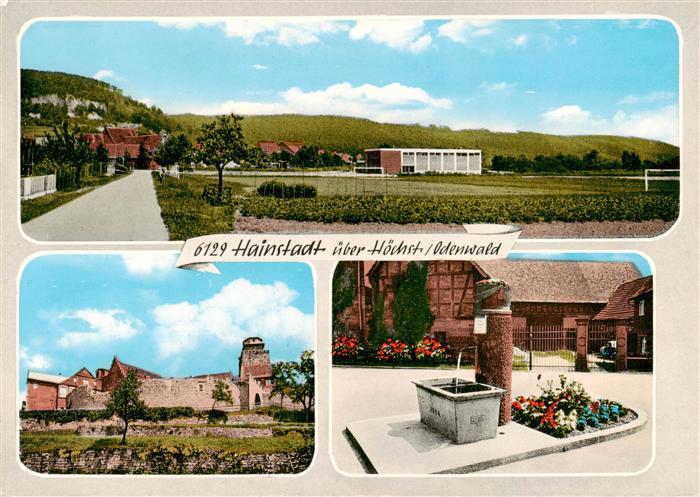 Hainstadt Breuberg Erbach Odenwald Hessen Panorama Schloss Brunnen