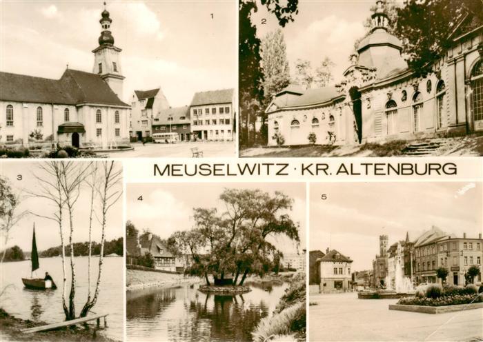Meuselwitz Marktplatz Orangerie Hainbergsee Muehlteich Blick zum Rathaus