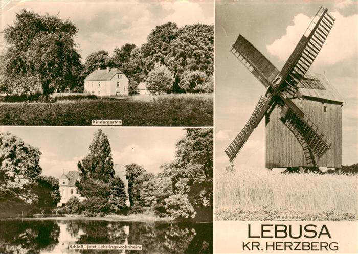 Lebusa Kindergarten Schloss jetzt Lehrlingswohnheim Windmuehle