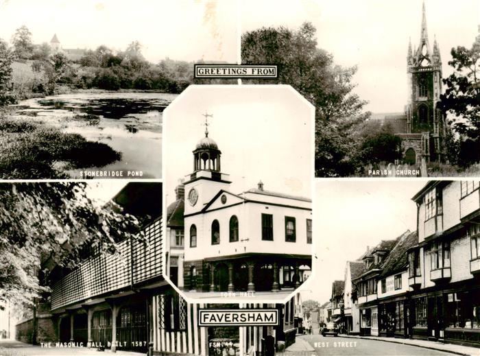 Faversham South East UK Stonebridge Pond Parish Church The Masonic Hall West Str