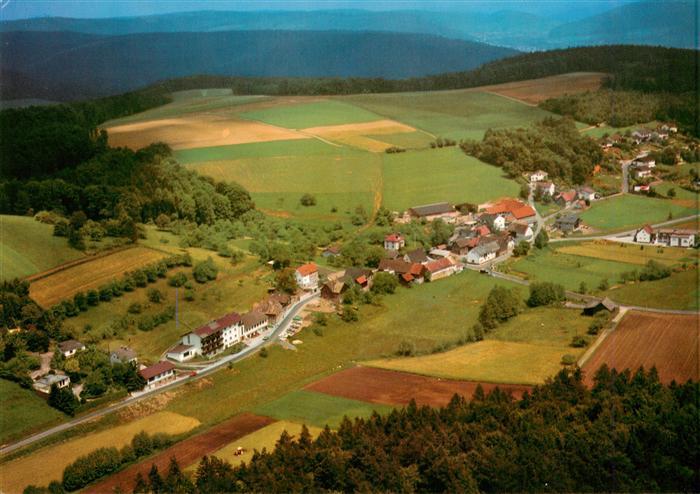 Hoechst Odenwald Fliegeraufnahme mit Pension Dornroeschen Gasthaus