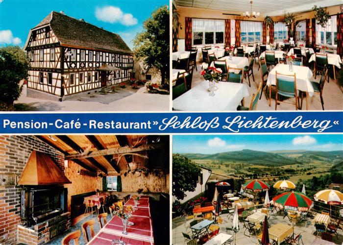 Lichtenberg Odenwald Pension Cafe Schloss Lichtenberg Gaststube Kaminzimmer Terr