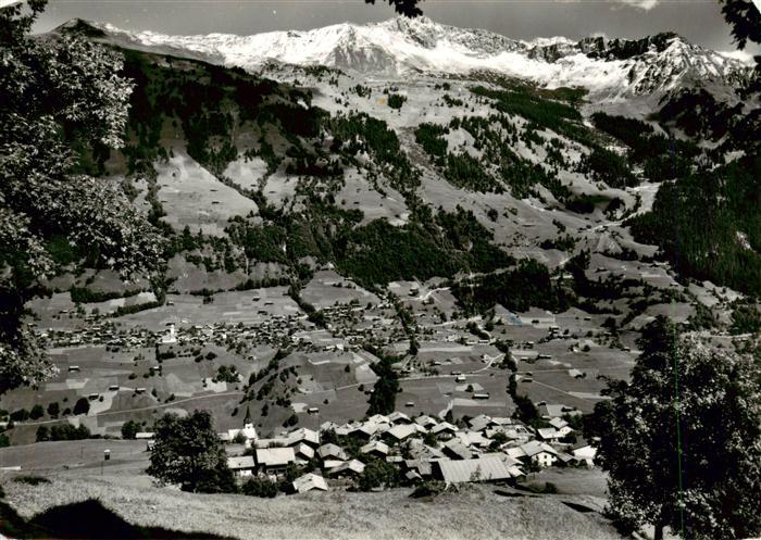 Conters Praettigau GR und Saas mit Saaser Calanda und Geisshorn Fliegeraufnahme
