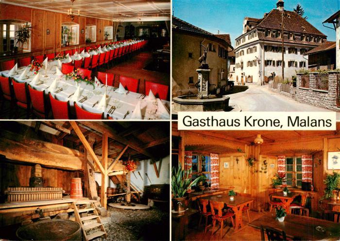 Malans GR Gasthaus Krone Festtafel Gastraeume Brunnen