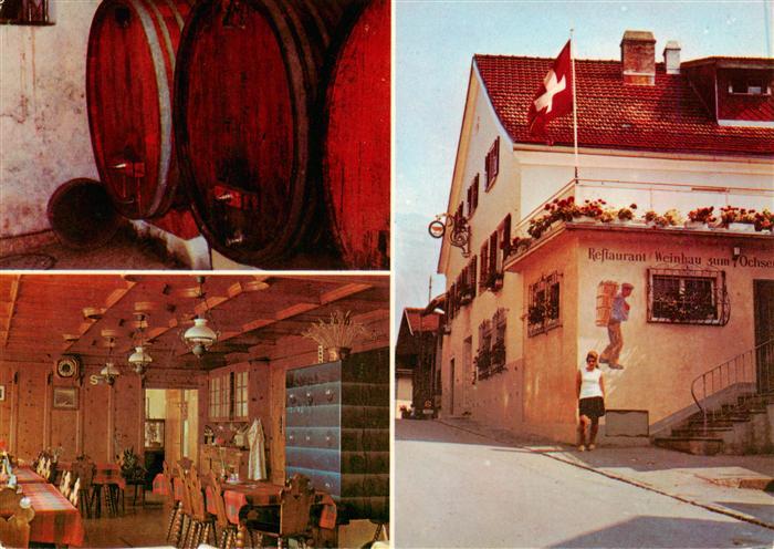 Malans GR Hans Donatsch Weinbau Gastraum Weinfaesser