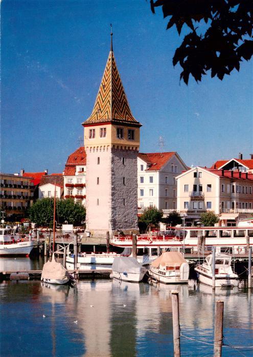 Lindau Bodensee Schmuckstueck am Lindauer Hafen Der Mangturm
