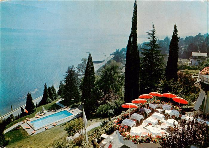 Le Bourget-du-Lac 73 Savoie Hotel Ombremont Vue sur la terrasse la piscine et le