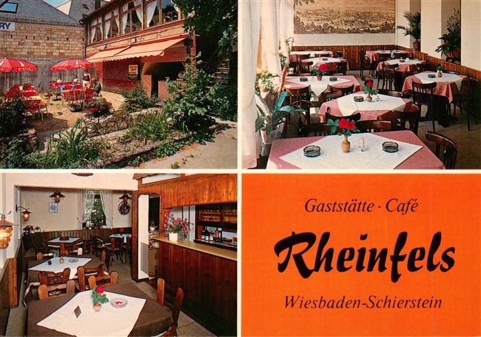 Schierstein Wiesbaden Gaststaette Cafe Rheinfels Gastraeume Terrasse