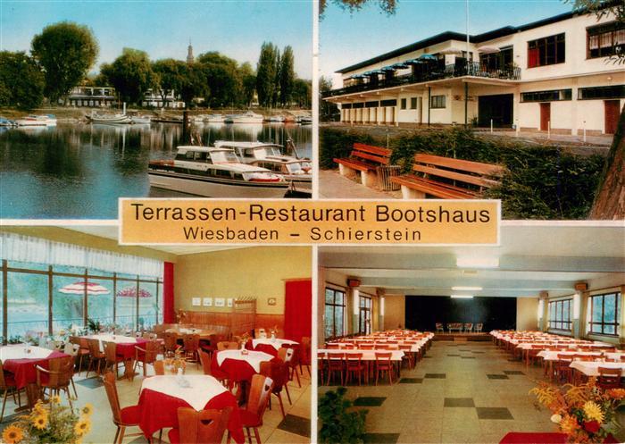 Schierstein Wiesbaden Terrassen Restaurant Bootshaus Gastraeume Bootshafen