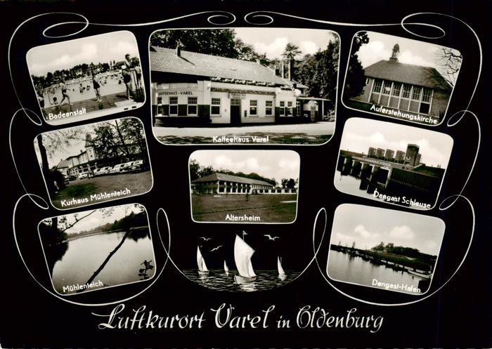 Varel Jadebusen Badeanstalt Kurhaus Muehlenteich Kaffeehaus Varel Altersheim Auf