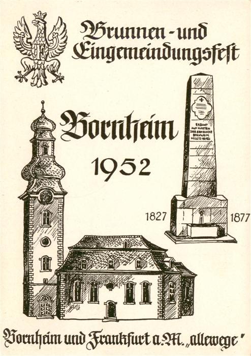 Bornheim Hessen Frankfurt Main Brunnen und Eingemeindungsfest 1952