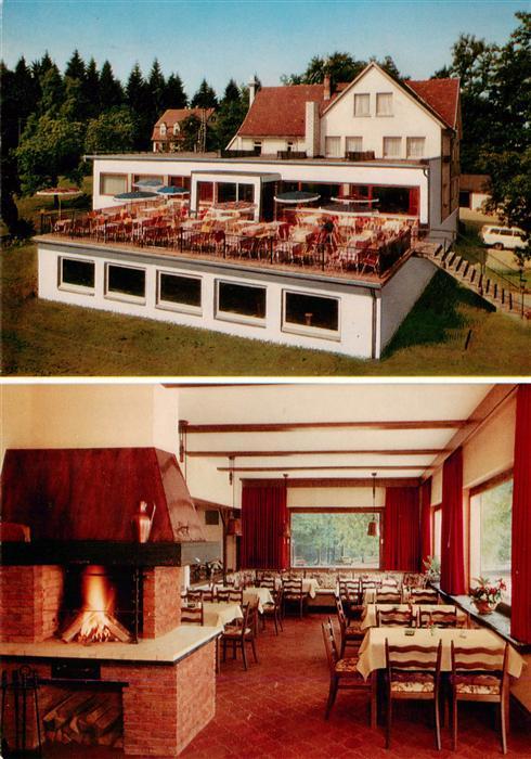 Sensbachtal Gasthof Hoehenpension Reussenkreuz Gastraum Kaminzimmer Terrasse