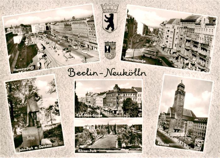 Neukoelln Berlin Hermannsplatz Hermannstrasse Jahn Park mit Denkmal Koerner Park
