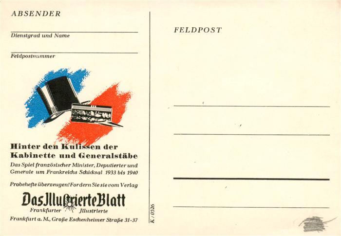 Frankfurt Main Hinter den Kulissen der Kabinette und Generalstaebe Feldpost