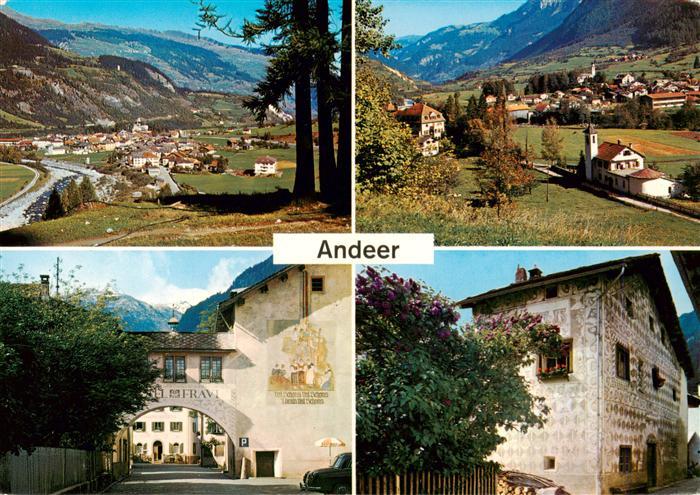 Andeer GR Dorfpartien Dorfeingang Sgrafittohaus