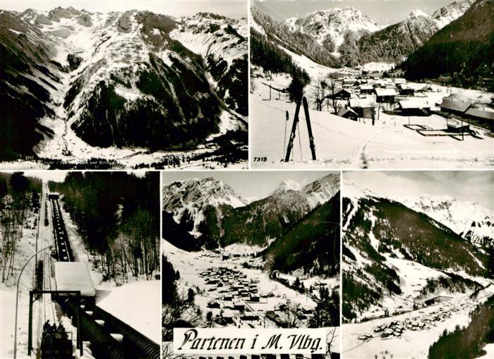 Partenen Vorarlberg Teilansichten Bergbahn Fliegeraufnahmen