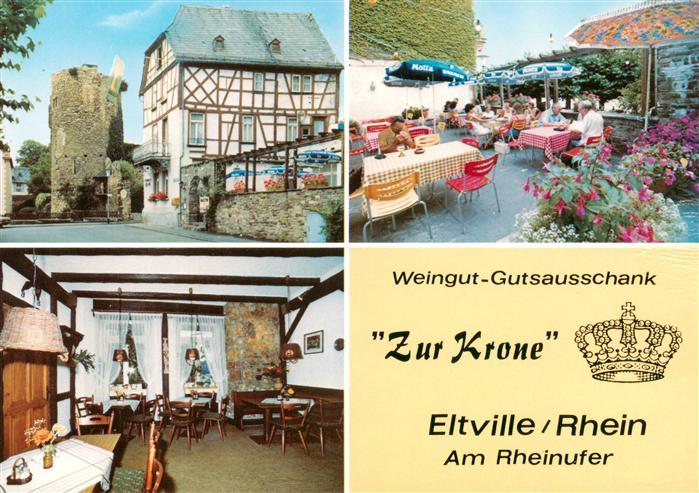 Eltville Rhein Weingut Gutsausschank Zur Krone Gaststube Terrasse