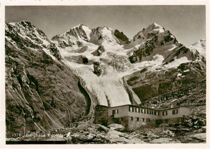 Fuorcla-Surlej GR Berghaus Fuorcla Surlej mit Berninagruppe