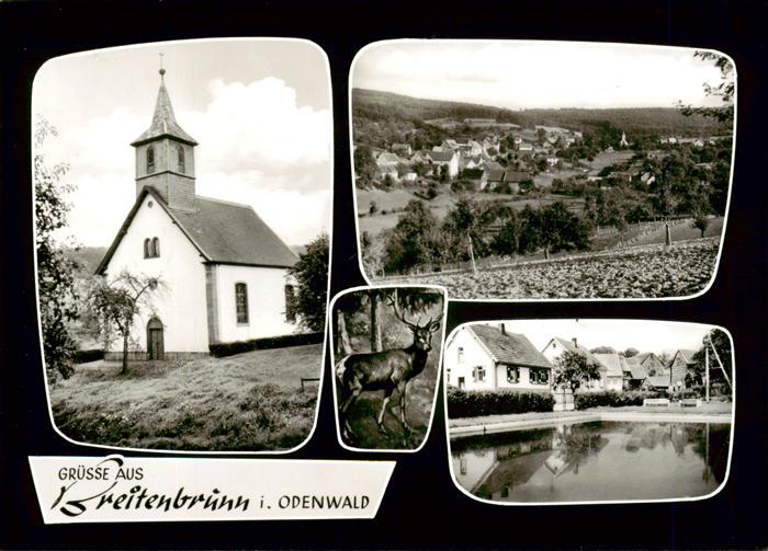 Breitenbrunn Odenwald Kirche Panorama Hirsch Schwimmbad