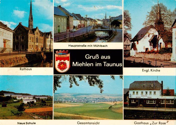 Miehlen Taunus Rathaus Muehlbach Ev Kirche Neue Schule Panorama Gasthaus Zur Ros