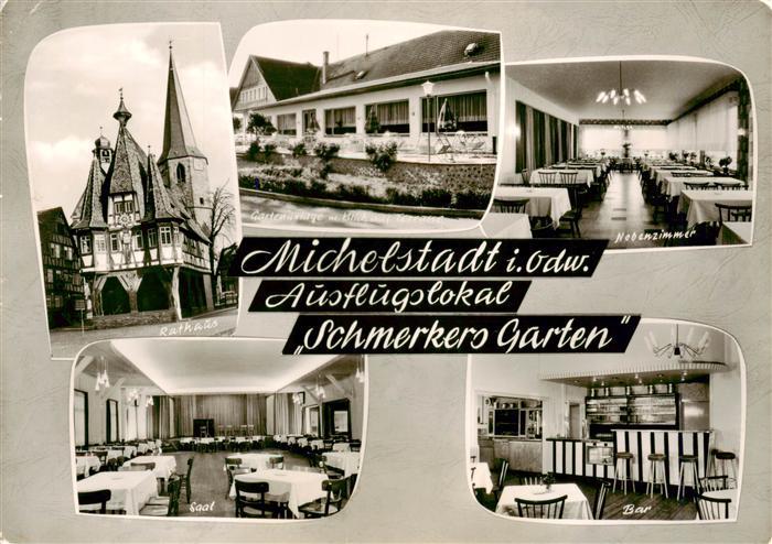 Michelstadt Rathaus Schmerkers Gartenlokal Terrasse Nebenzimmer Saal Bar