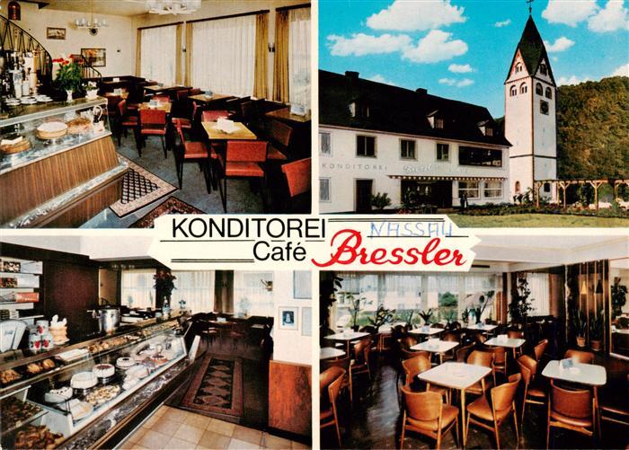 Nassau Lahn Konditorei Cafe Bressler Gastraeume Kuchentheke Kirche