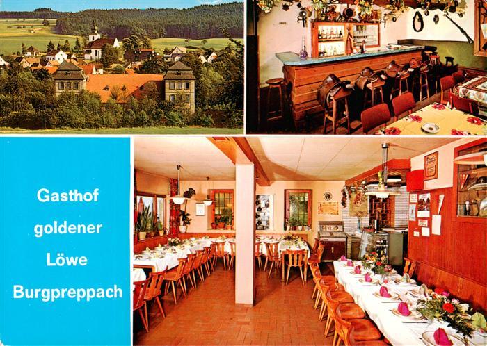 Burgpreppach Panorama Gasthof goldener Loewe Gaststube Bar