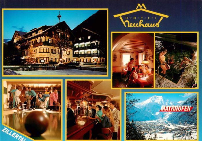 Mayrhofen Zillertal AT Hotel Neuhaus Kagelbahn Bar Gastraum Hallenbad Panorama