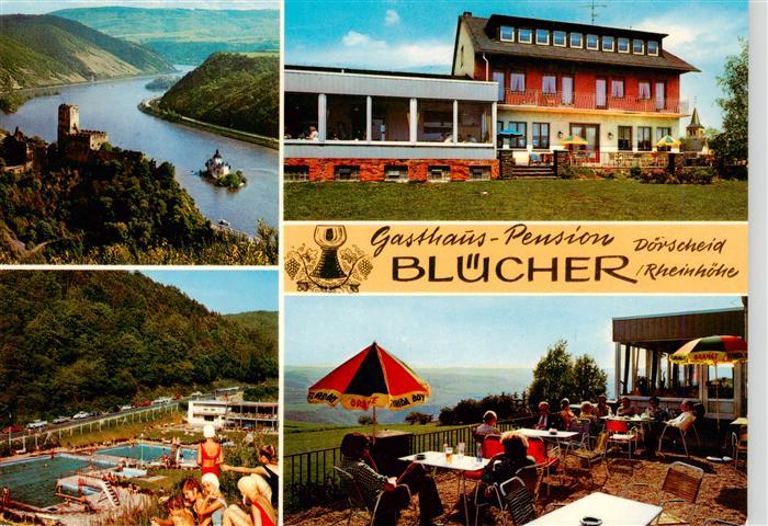 Doerscheid Gasthaus Pension Bluecher Terrasse Schwimmbad Rheinpartie