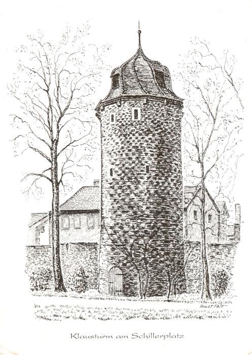 Bad Hersfeld Klausturm am Schillerplatz Zeichnung