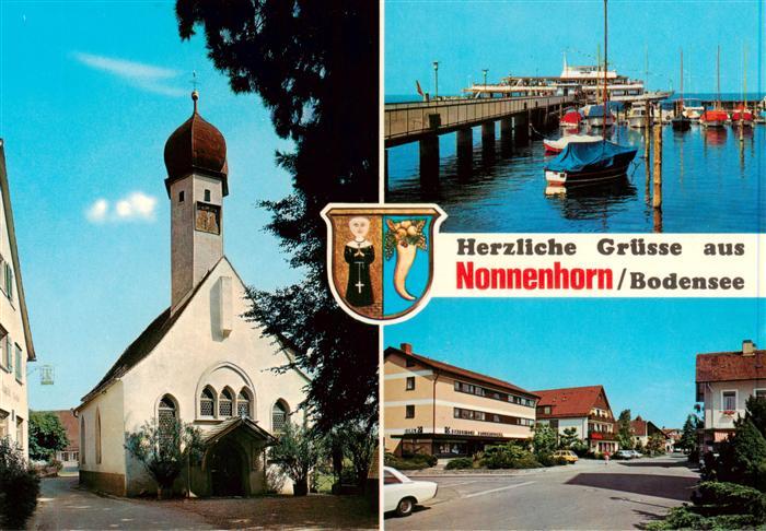 Nonnenhorn Bodensee Kirche Seebruecke Ortspartie