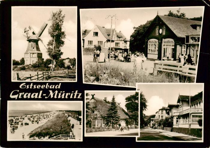 Graal-Mueritz Ostseebad Windmuehle Milchbar Seestern Strand Ortspartie